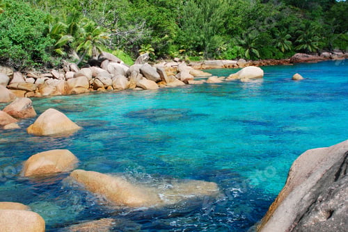 Preview: Beautiful view of the national park of the Maddalena archipelago in Italy with clear blue waters