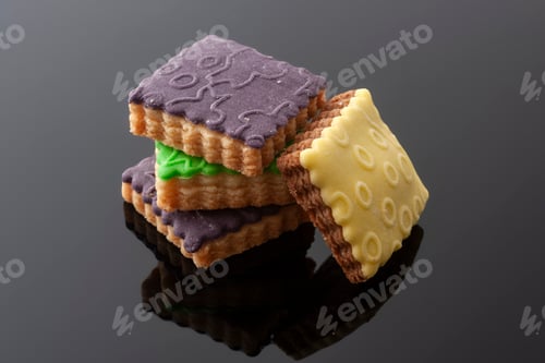 Preview: Sweet cookies on a black background.