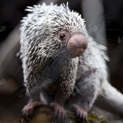 Preview: Close-up of a cute Brazilian Porcupine (Coendou prehensilis; sha