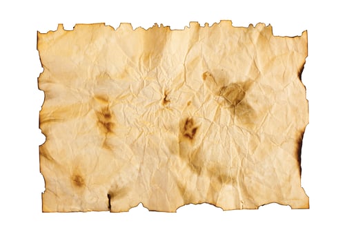 Preview: Old paper isolated on white background. Top view