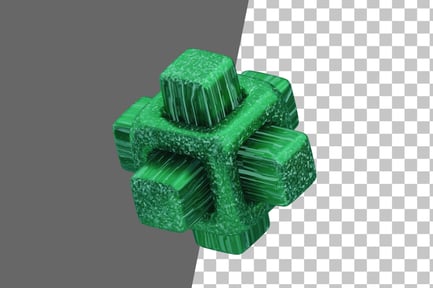 Preview: Glitter Abstract Green Hollow Node 3D Icon