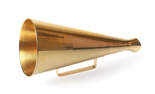 Preview: Retro megaphone on light background