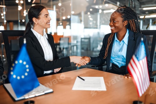 Preview: Diplomatic negotiations between countries in the office