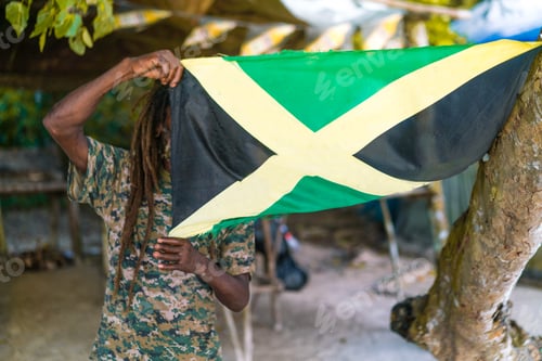 Preview: Black man with Jamaica flag