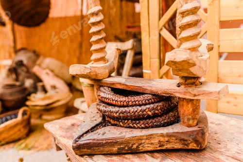 Preview: Old press for vegetable wood oil.
