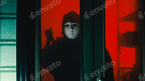 Preview: Creepy Man With Knife. Halloween Night