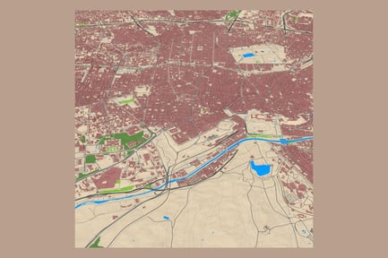 Visualização: Paisagem urbana de Madri, Espanha: mapa topográfico