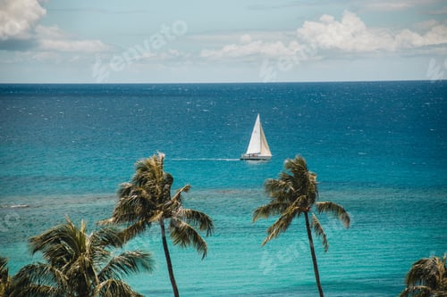 Preview: Sailboat on the ocean in Maui, Hawaii