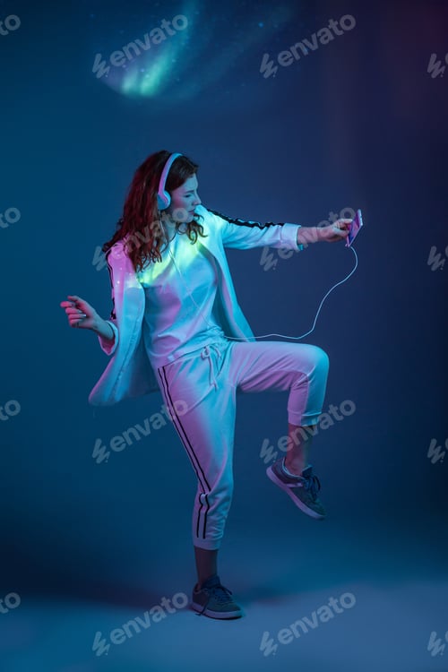 Preview: Woman having fun with smartphone