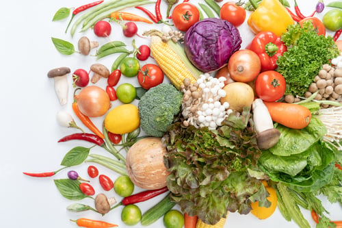 Preview: Variety of fresh vegetables Composition with organic vegetables.