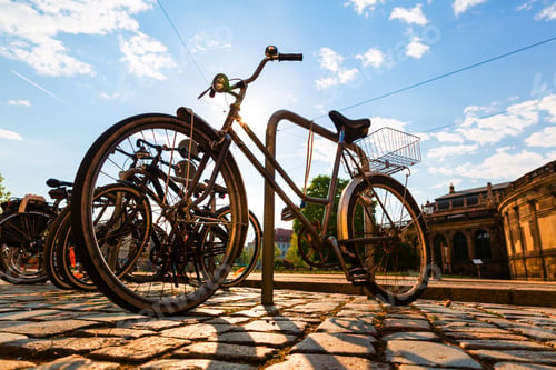 Preview: Bicycle parking in ancient European city