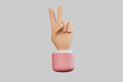 Preview: Cartoon hand peace sign gesture