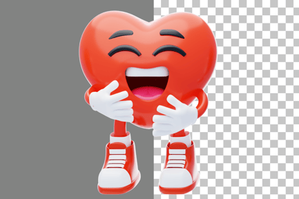 Preview: Heart Character Laughing 3D Illustration
