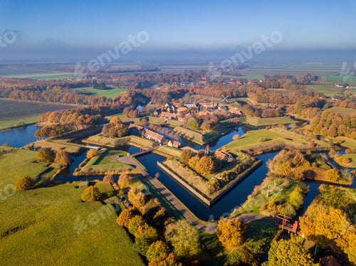 Preview: Aerial view of Fortification village of Bourtange
