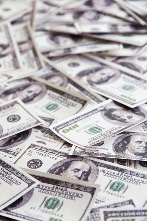 Preview: Pile of One Hundred United States Dollar Bills