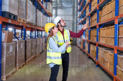 Preview: Group of worker in the warehouse factory
