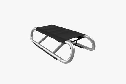 Preview: Black folding chair with metal frame (right-facing)