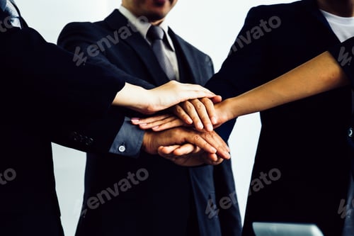 Preview: Business people joining hands together, success and team work concept.