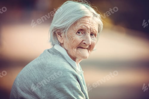 Preview: Portrait of senior woman in park