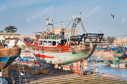 Preview: Ship building in, Essaouira, formerly Mogador, Morocco, North Africa, Africa