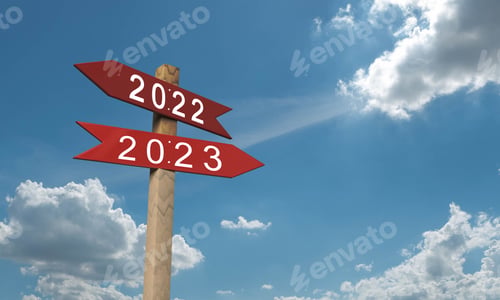 Preview: signpost roadsign banner arrow direction two way number time calendar merry christmas happ