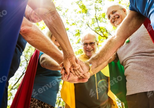 Preview: Childlike seniors wearing superhero costumes