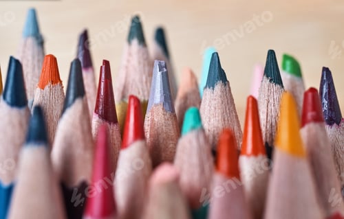 Preview: Close-up view of the colored pencils