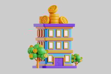 Preview: Money building cartoon asset