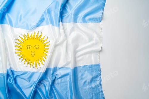 Preview: Photo of waving flag of Argentina lying on surface