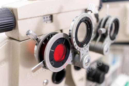 Preview: Ophthalmic Technology: Close-Up of a Phoropter in a Laboratory Setting