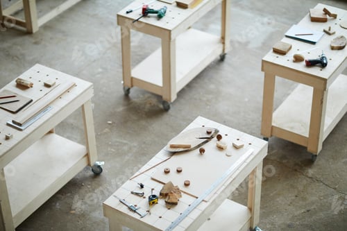 Preview: Wheeled tables in carpentry classroom
