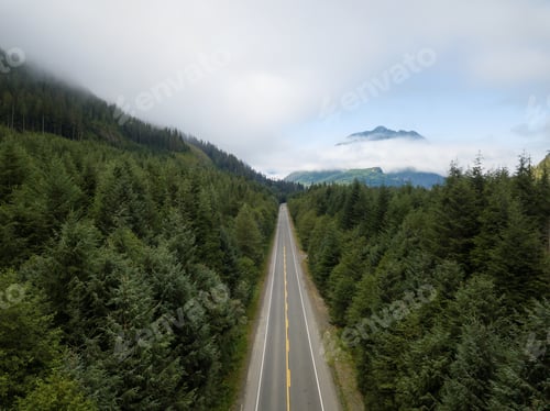 Preview: Aerial view of a scenic road in the Canadian Landscape