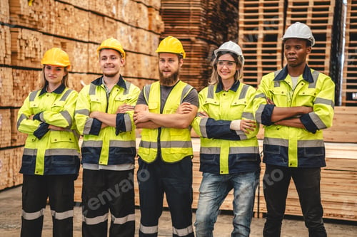 Preview: professional creatively carpenters woodworking teamwork together, Craftsman having creative workshop