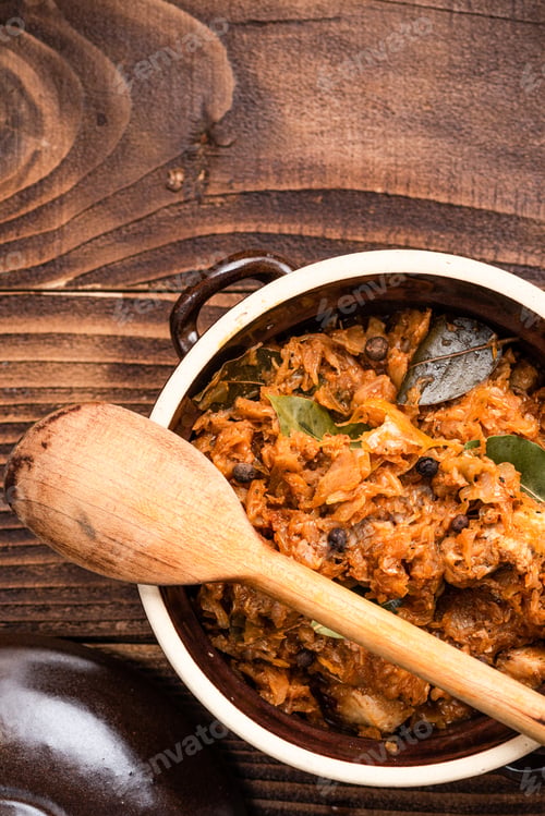 Preview: Hunter Stew Bigos Polish Traditional Sauerkraut and Cabbage Dish
