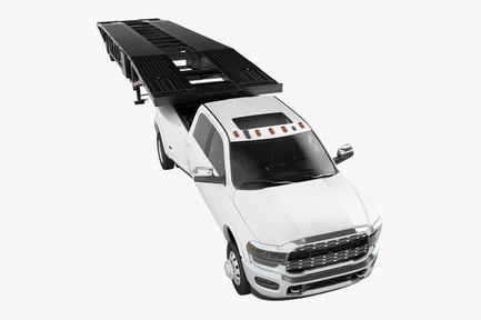 Preview: Wedge Car Trailer on White Pickup Truck