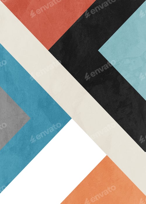 Preview: Beautiful geometric, modern and colorful abstract digital art