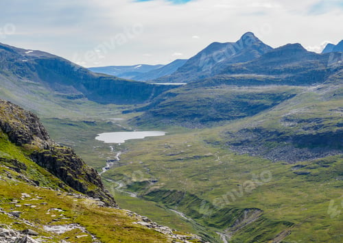 Preview: Mountain peaks and lakes in Innerdalen Valley, Norway