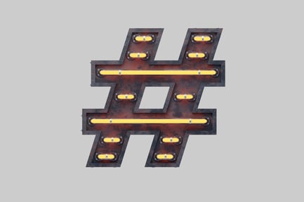 Preview: Health hashtag sign with neon