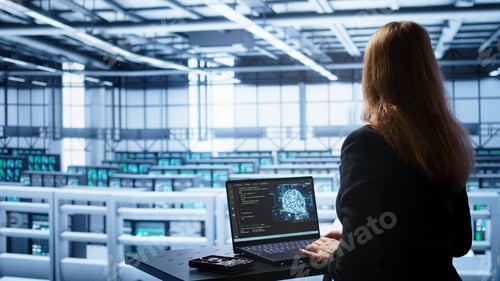 Preview: Engineer in data center using artificial intelligence computing