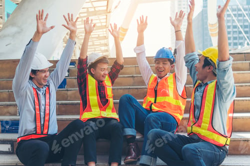 Preview: Diversity multiethnic high five group of business people success team hands together