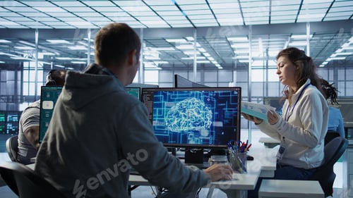 Preview: Team leader supervising engineer making software producing AI videos