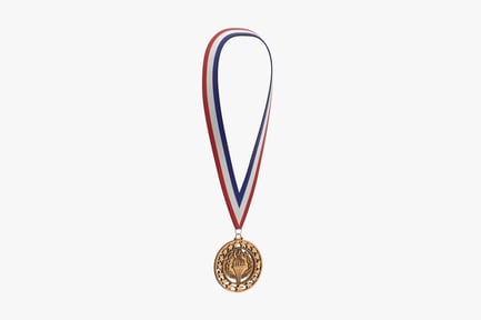 Preview: Bronze Olympic-Style Medal with Striped Ribbon