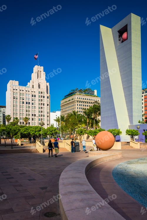 Preview: Buildings At Pershing Square, In Downtown Los Angeles, California.