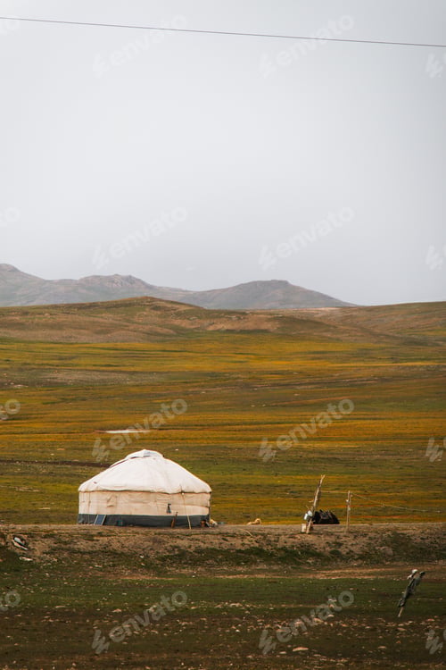 Preview: A traditional yurt in a mountain valley