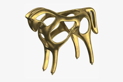 Preview: Abstract Golden Horse Sculpture