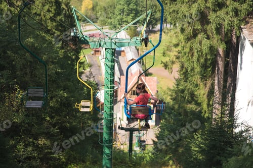 Preview: Journey. Girl Rides On The Ski Lifts.