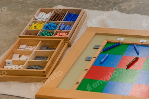 Preview: Montessori multiplication board. Concrete math.