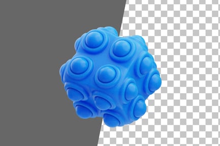 Preview: Plastic Resin Abstract Blue Rounded Cube 3D Icon