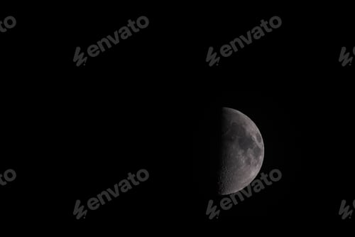 Preview: Closeup shot of the moon in the dark night sky