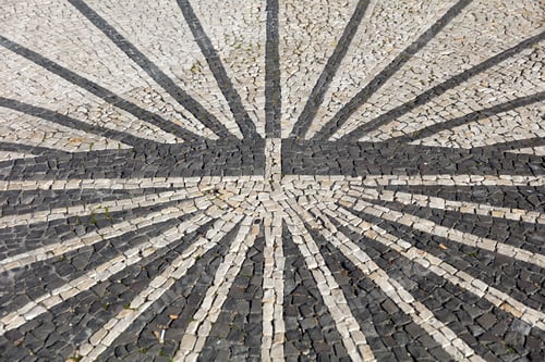 Preview: Closeup surface of blocky pattern old stone pavement